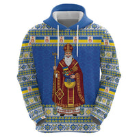 Ukraine Christmas Hoodie Saint Nicholas Vyshyvanka Style - Wonder Print Shop