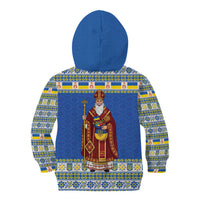 Ukraine Christmas Kid Hoodie Saint Nicholas Vyshyvanka Style - Wonder Print Shop