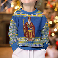 Ukraine Christmas Kid Ugly Christmas Sweater Saint Nicholas Vyshyvanka Style - Wonder Print Shop