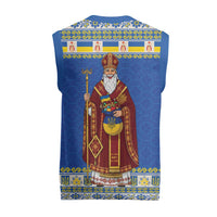 Ukraine Christmas Knitted V-Neck Vest Saint Nicholas Vyshyvanka Style - Wonder Print Shop