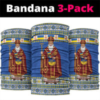 Ukraine Christmas Neck Gaiter Saint Nicholas Vyshyvanka Style - Wonder Print Shop