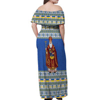 Ukraine Christmas Off Shoulder Maxi Dress Saint Nicholas Vyshyvanka Style - Wonder Print Shop