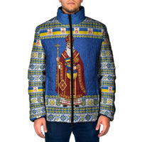 Ukraine Christmas Padded Jacket Saint Nicholas Vyshyvanka Style - Wonder Print Shop