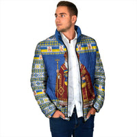 Ukraine Christmas Padded Jacket Saint Nicholas Vyshyvanka Style - Wonder Print Shop