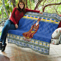 Ukraine Christmas Quilt Saint Nicholas Vyshyvanka Style - Wonder Print Shop