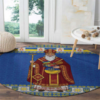 Ukraine Christmas Round Carpet Saint Nicholas Vyshyvanka Style - Wonder Print Shop