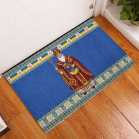 Ukraine Christmas Rubber Doormat Saint Nicholas Vyshyvanka Style - Wonder Print Shop