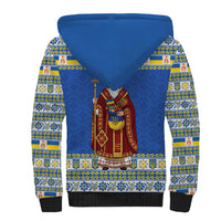 Ukraine Christmas Sherpa Hoodie Saint Nicholas Vyshyvanka Style - Wonder Print Shop