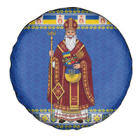 Ukraine Christmas Spare Tire Cover Saint Nicholas Vyshyvanka Style - Wonder Print Shop