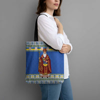 Ukraine Christmas Tote Bag Saint Nicholas Vyshyvanka Style - Wonder Print Shop