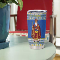 Ukraine Christmas Tumbler Cup Saint Nicholas Vyshyvanka Style - Wonder Print Shop