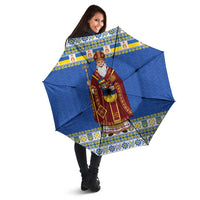 Ukraine Christmas Umbrella Saint Nicholas Vyshyvanka Style - Wonder Print Shop