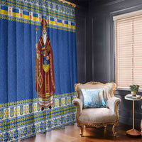 Ukraine Christmas Window Curtain Saint Nicholas Vyshyvanka Style - Wonder Print Shop