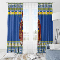 Ukraine Christmas Window Curtain Saint Nicholas Vyshyvanka Style - Wonder Print Shop