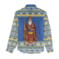 Ukraine Christmas Women Casual Shirt Saint Nicholas Vyshyvanka Style - Wonder Print Shop
