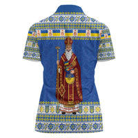 Ukraine Christmas Women Polo Shirt Saint Nicholas Vyshyvanka Style - Wonder Print Shop