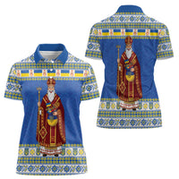 Ukraine Christmas Women Polo Shirt Saint Nicholas Vyshyvanka Style - Wonder Print Shop