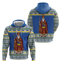 Ukraine Christmas Zip Hoodie Saint Nicholas Vyshyvanka Style - Wonder Print Shop
