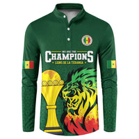 Senegal Football Champions Custom Button Sweatshirt Lions of Teranga Rise