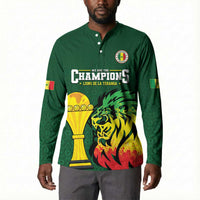 Senegal Football Champions Custom Button Sweatshirt Lions of Teranga Rise