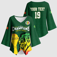 Senegal Football Champions Custom Kimono Sleeve Blouse Lions of Teranga Rise