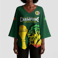 Senegal Football Champions Custom Kimono Sleeve Blouse Lions of Teranga Rise