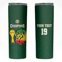 Senegal Football Champions Custom Skinny Tumbler Lions of Teranga Rise