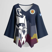 Custom Scotland Football Kimono Sleeve Blouse William Wallace Statue Edinburgh Castle Art