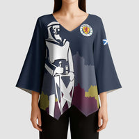 Custom Scotland Football Kimono Sleeve Blouse William Wallace Statue Edinburgh Castle Art
