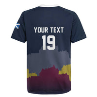Custom Scotland Football Rugby Jersey William Wallace Statue Edinburgh Castle Art