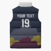 Custom Scotland Football Sleeveless Puffer Jacket William Wallace Statue Edinburgh Castle Art