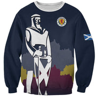 Custom Scotland Football Sweatshirt William Wallace Statue Edinburgh Castle Art
