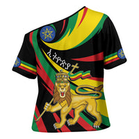 Ethiopia National Day 1991 Cross Shoulder Shirt Habesha Lion Of Judah
