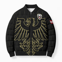 Custom World Football 2026 Austria Bomber Puffer Jacket Austrian Eagles Black Glory