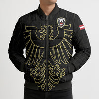 Custom World Football 2026 Austria Bomber Puffer Jacket Austrian Eagles Black Glory