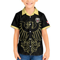 Custom World Football 2026 Austria Kid Hawaiian Shirt Austrian Eagles Black Glory
