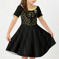 Custom World Football 2026 Austria Kid Short Sleeve Dress Austrian Eagles Black Glory
