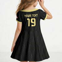 Custom World Football 2026 Austria Kid Short Sleeve Dress Austrian Eagles Black Glory