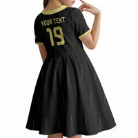 Custom World Football 2026 Austria Kid Short Sleeve Dress Austrian Eagles Black Glory