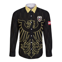 Custom World Football 2026 Austria Long Sleeve Button Shirt Austrian Eagles Black Glory