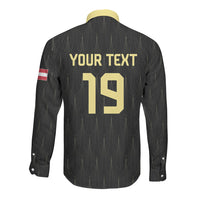 Custom World Football 2026 Austria Long Sleeve Button Shirt Austrian Eagles Black Glory