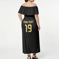 Custom World Football 2026 Austria Off Shoulder Maxi Dress Austrian Eagles Black Glory