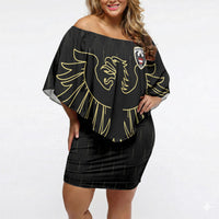 Custom World Football 2026 Austria Off Shoulder Short Dress Austrian Eagles Black Glory