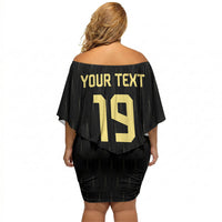 Custom World Football 2026 Austria Off Shoulder Short Dress Austrian Eagles Black Glory