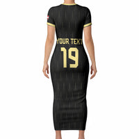 Custom World Football 2026 Austria Short Sleeve Bodycon Dress Austrian Eagles Black Glory