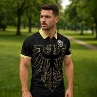 Custom World Football 2026 Austria Zipper Polo Shirt Austrian Eagles Black Glory