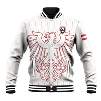 Custom World Football 2026 Austria Baseball Jacket Austrian Eagles White Glory