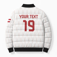 Custom World Football 2026 Austria Bomber Puffer Jacket Austrian Eagles White Glory