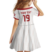 Custom World Football 2026 Austria Kid Short Sleeve Dress Austrian Eagles White Glory