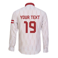 Custom World Football 2026 Austria Long Sleeve Button Shirt Austrian Eagles White Glory
